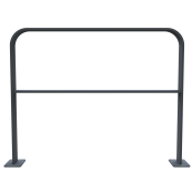 Lean-on hoop made of flat bar steel | bent, 80 x 12 mm | in curved design | with cross bar | total width: 1000 mm | hot-dip galvanized